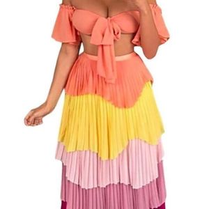 Boho Chic Chiffon Skirt Set